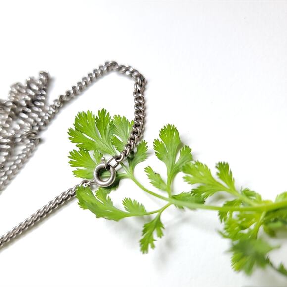 Sterling Silver Malachite Inclusion Pendant on Chain - Picture 4 of 7